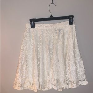 Lacey cream skirt